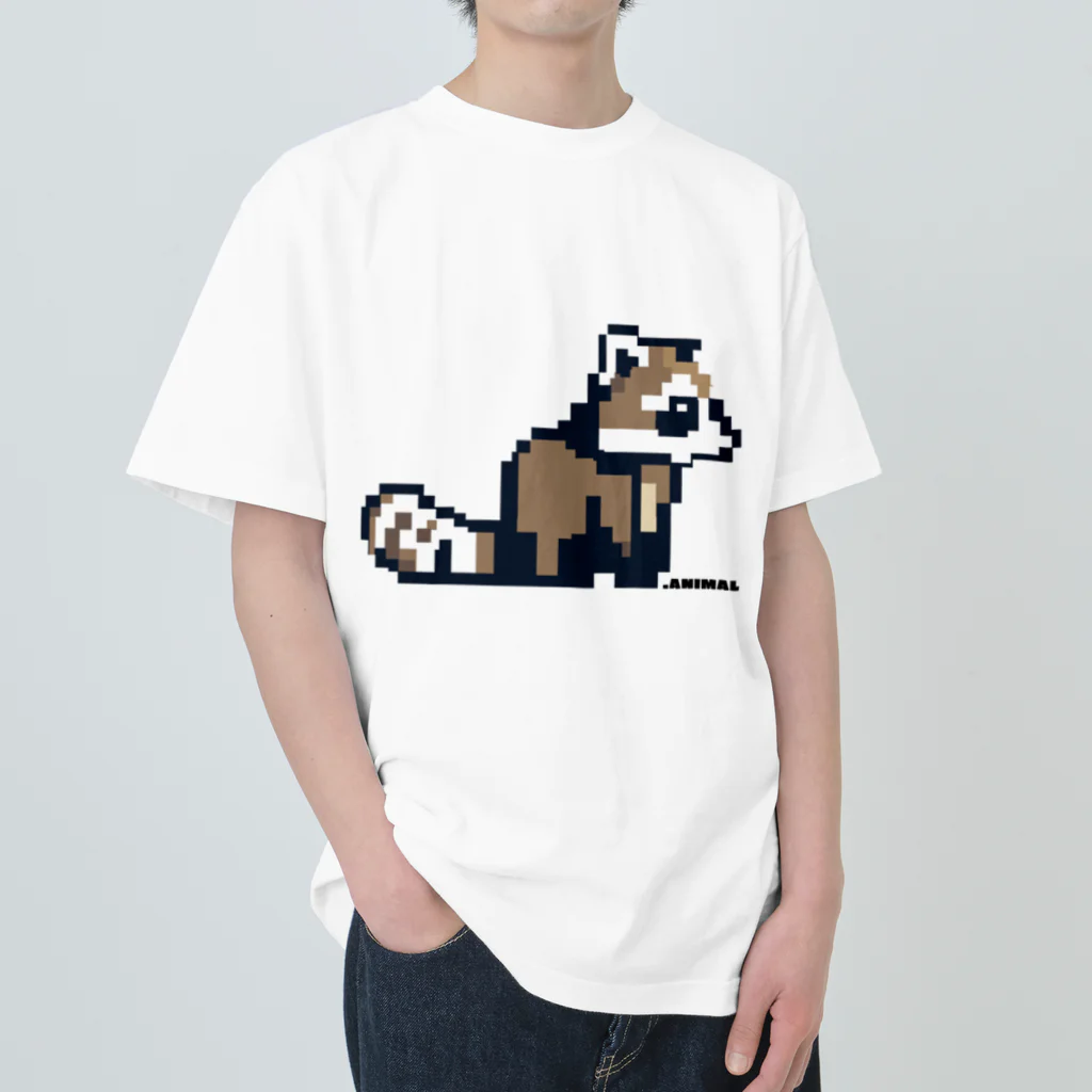 .ANIMALのドットアライグマ　 ちょこん ver ヘビーウェイトTシャツ