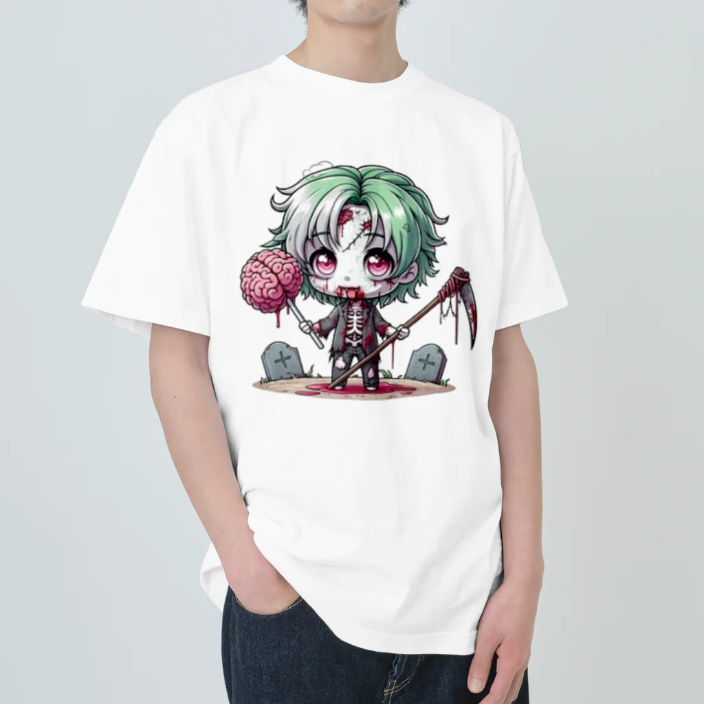 saitou1x4のホラー　ゾンビ８ ヘビーウェイトTシャツ