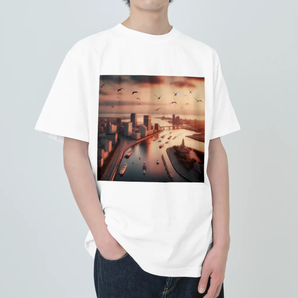 MM24Designの都会の夕暮れ Heavyweight T-Shirt