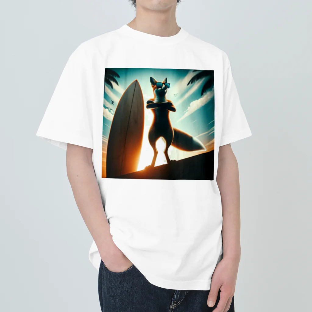 かわクールの夏の狐 Heavyweight T-Shirt