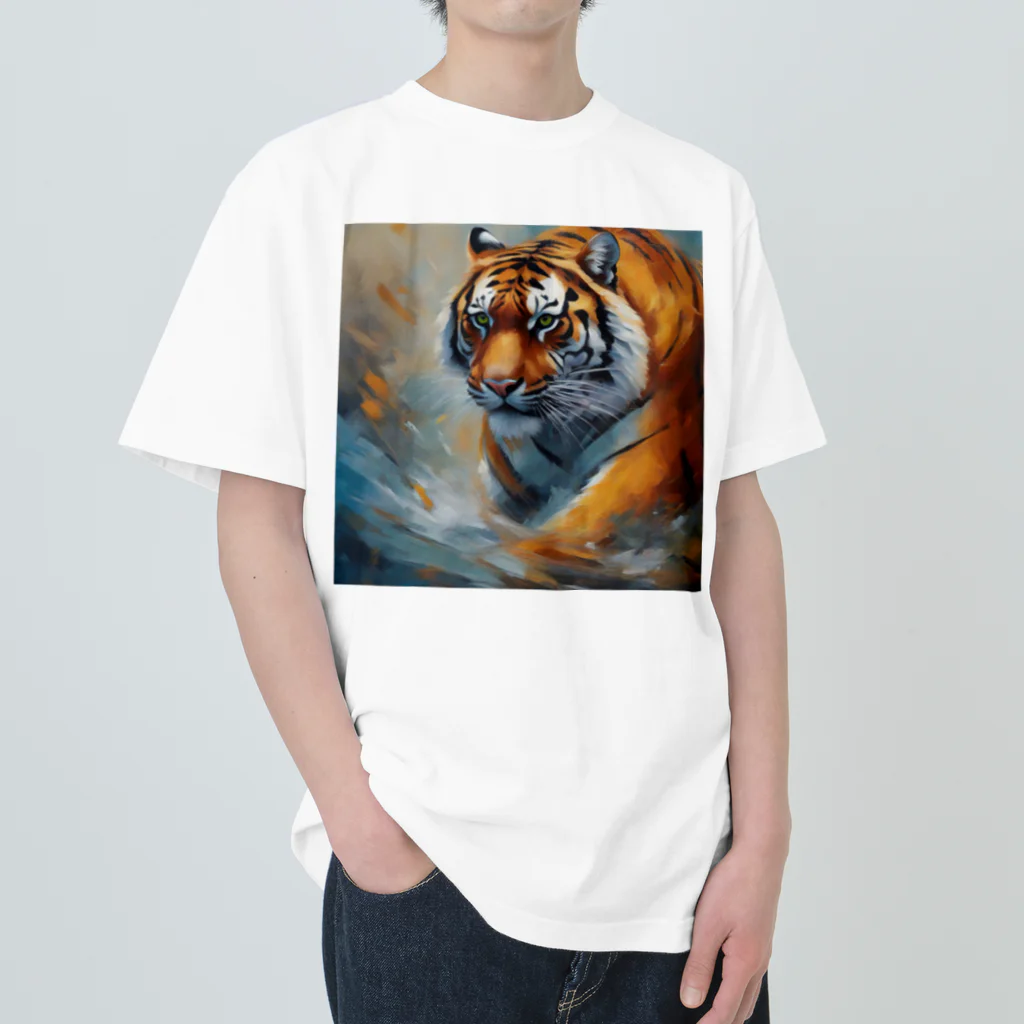 Isaiah_AI_Designの精力的なトラ Heavyweight T-Shirt