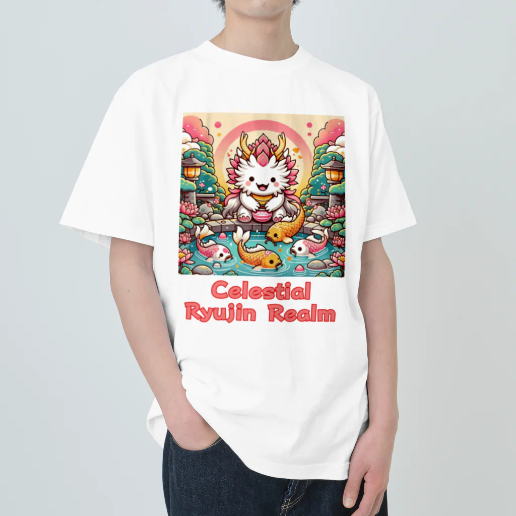 大江戸花火祭りのCelestial Ryujin Realm～天上の龍神社7 ヘビーウェイトTシャツ