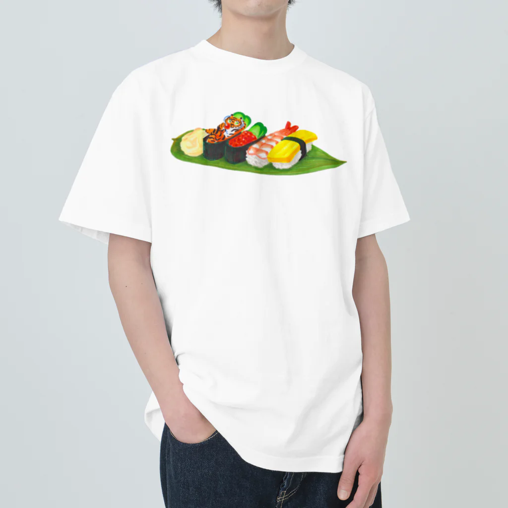 segasworksの寿司とトラちゃん Heavyweight T-Shirt