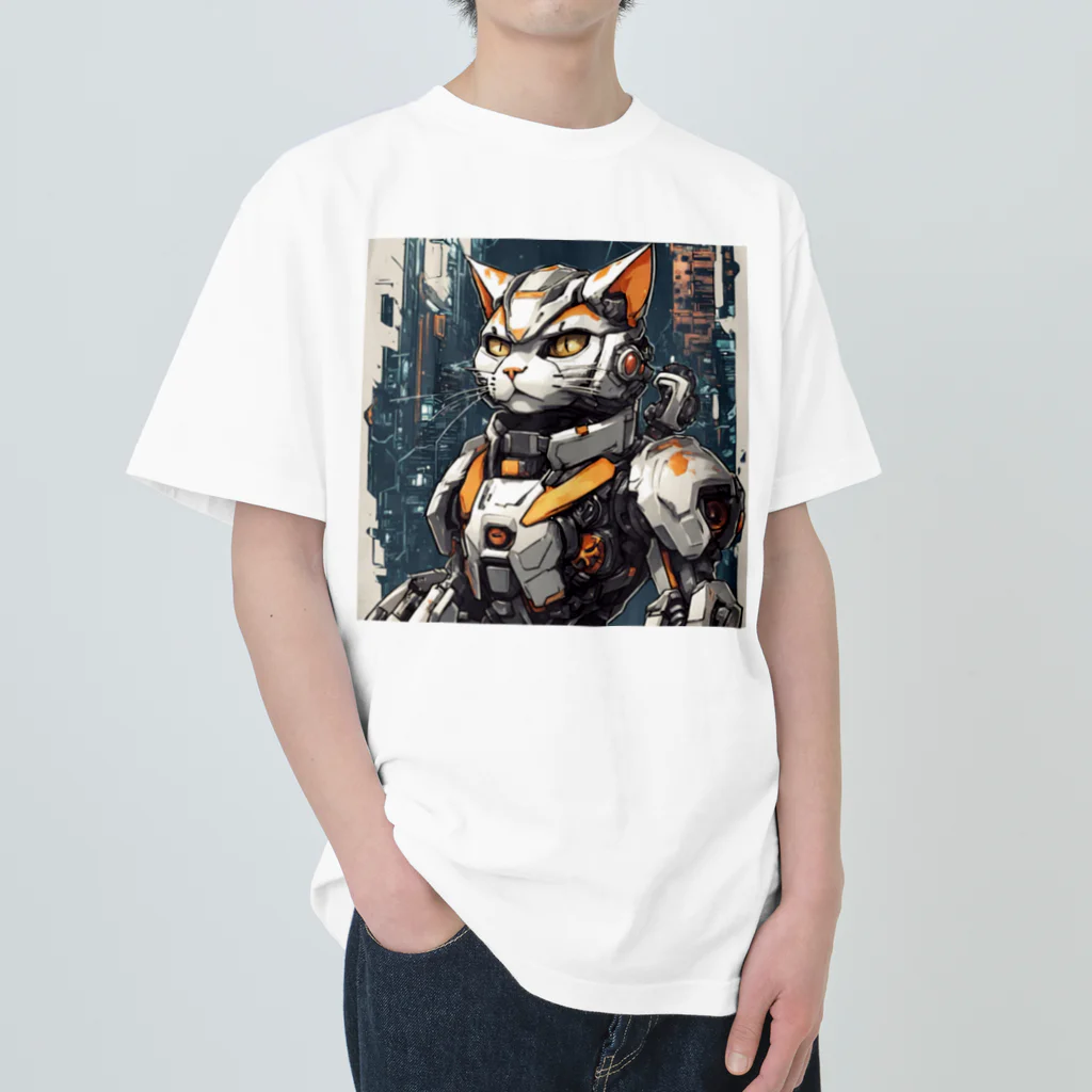 STRANGE-CATのSTRANGE-CAT メカ猫２ ヘビーウェイトTシャツ