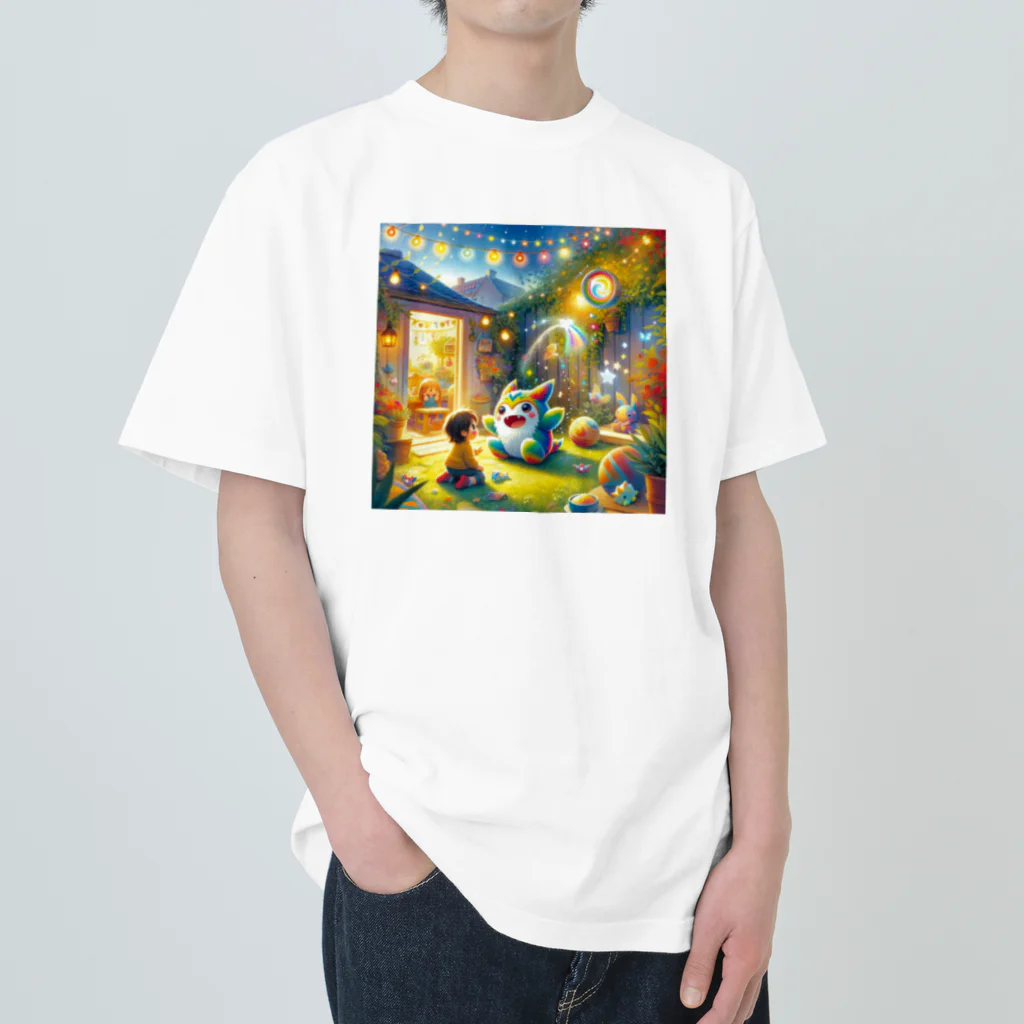 ほっこり絵音舎のふしぎなおともだち ヘビーウェイトTシャツ