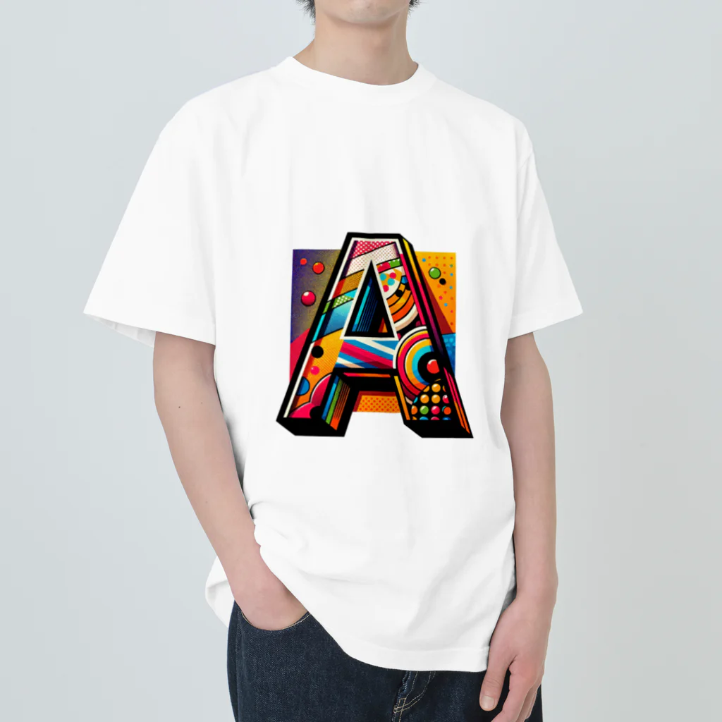 MushikingのアルファベットのA ヘビーウェイトTシャツ