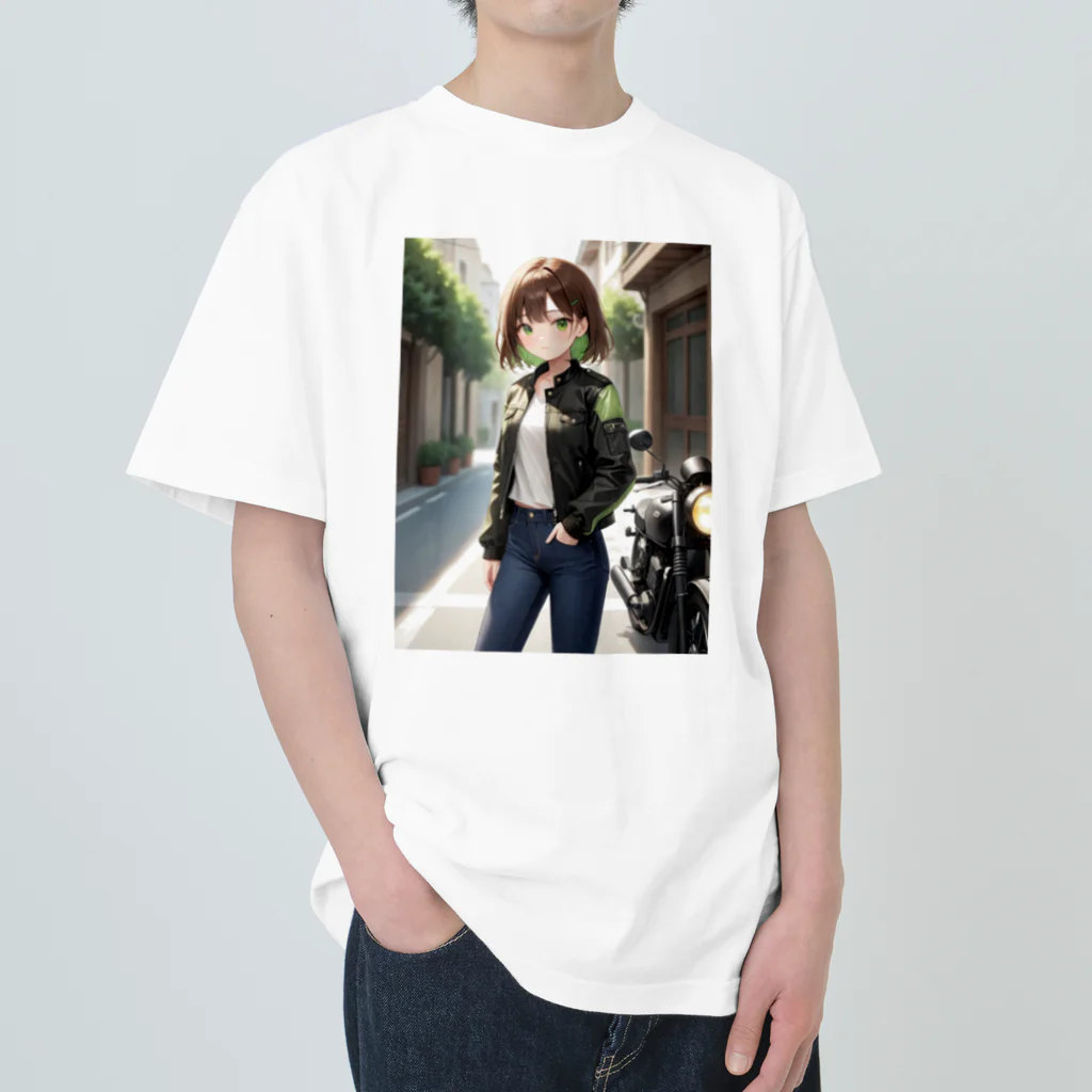 ヨーカズのバイク女子 ヘビーウェイトTシャツ