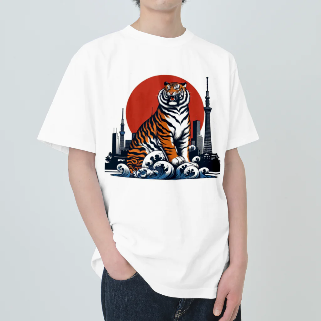 momonekokoの風格漂う王者の虎 Heavyweight T-Shirt