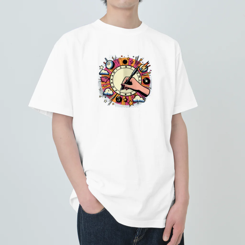 momonekokoのキャンバスに絵を描く女性 Heavyweight T-Shirt