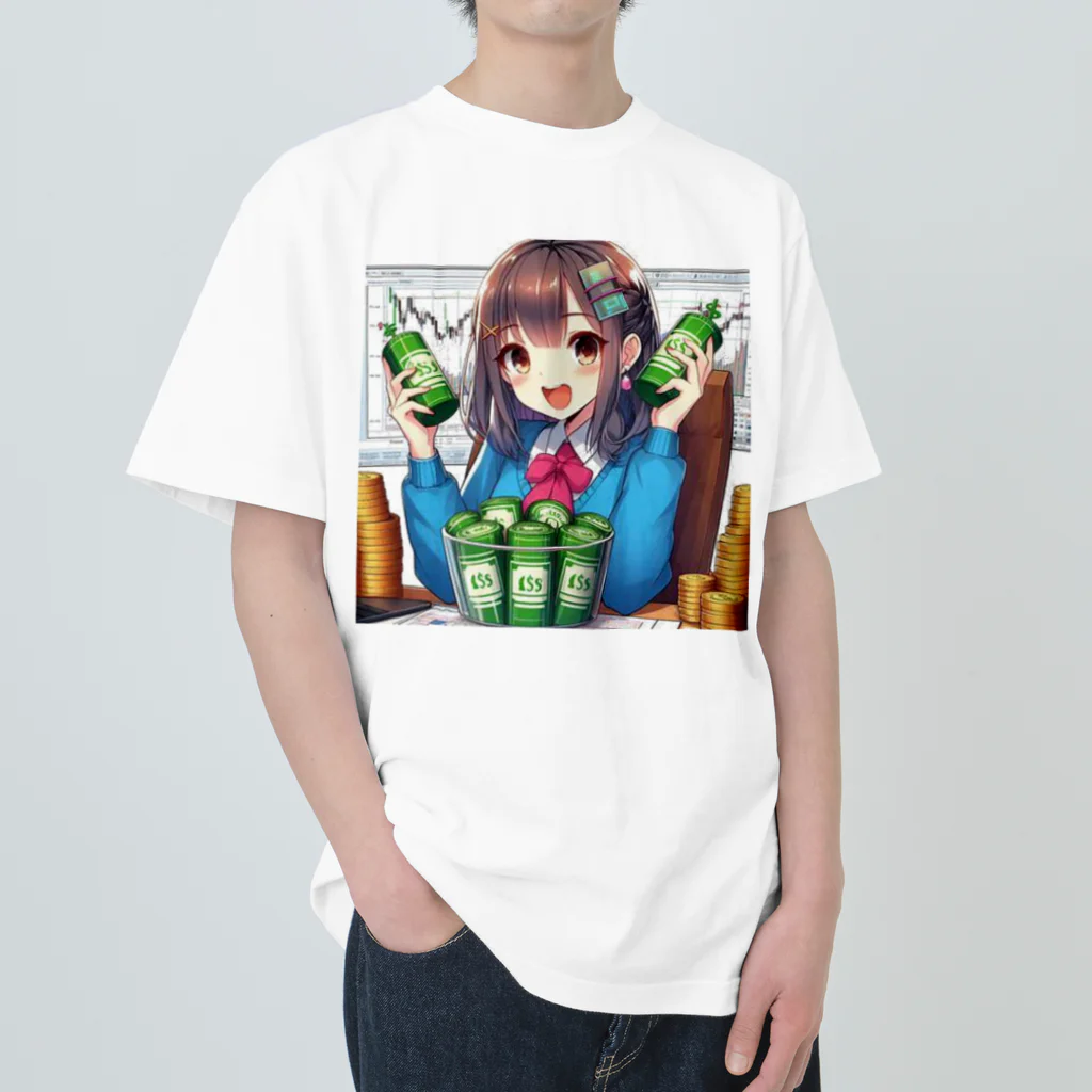 BURABOの魅力的な美少女がNISAで投資 Heavyweight T-Shirt