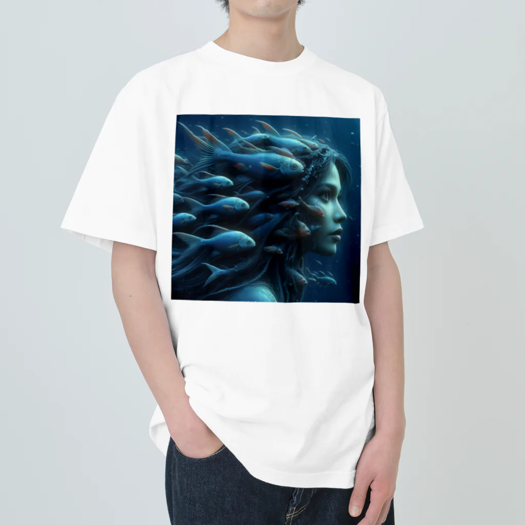 末田の魚群の女王 ヘビーウェイトTシャツ