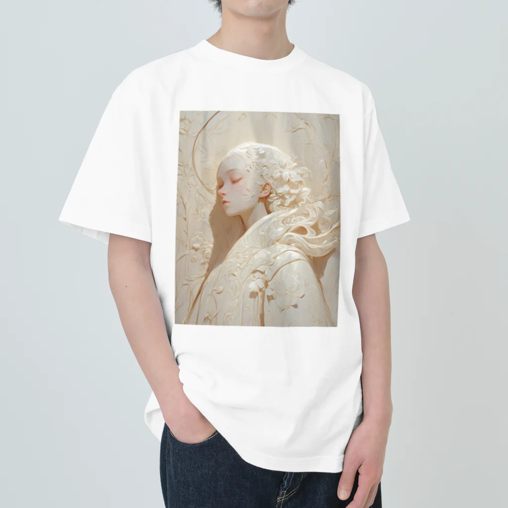 AQUAMETAVERSEの美しい女性の彫刻　　なでしこ1478 Heavyweight T-Shirt