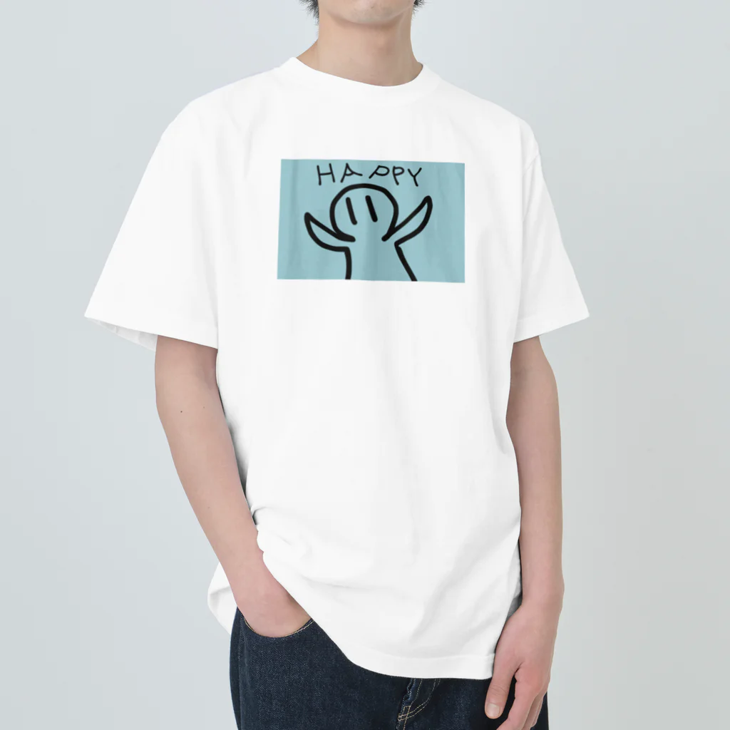 納豆ごはんのHAPPYなコンセント君（水色） Heavyweight T-Shirt