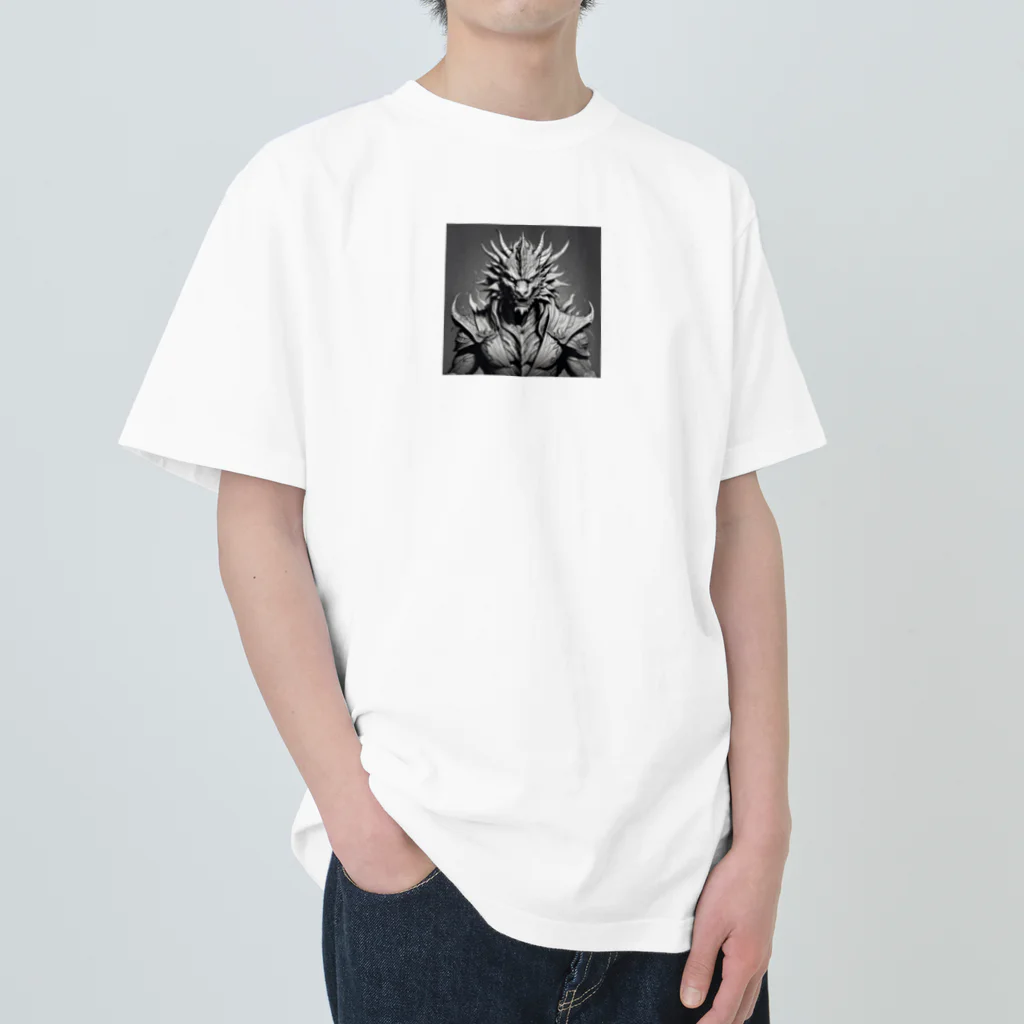 cotaro_worksのドラゴン 鉛筆画03 Heavyweight T-Shirt