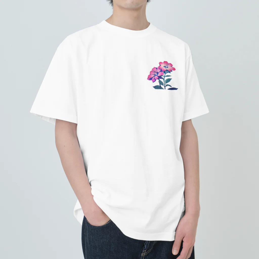 RetrowaveFlowerのRetrowaveFlower-ムルチコーレ- ヘビーウェイトTシャツ