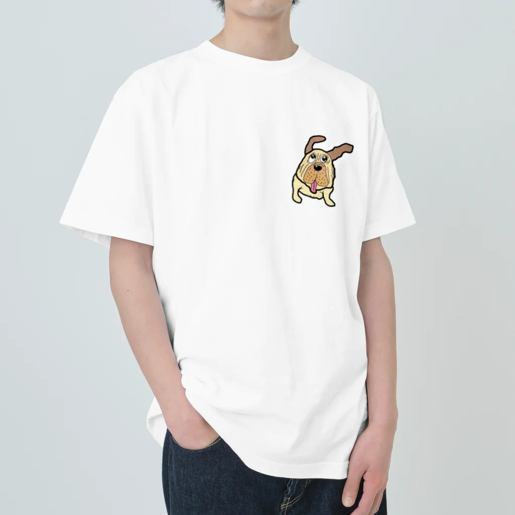 パペットピットの風なびく犬 ヘビーウェイトTシャツ