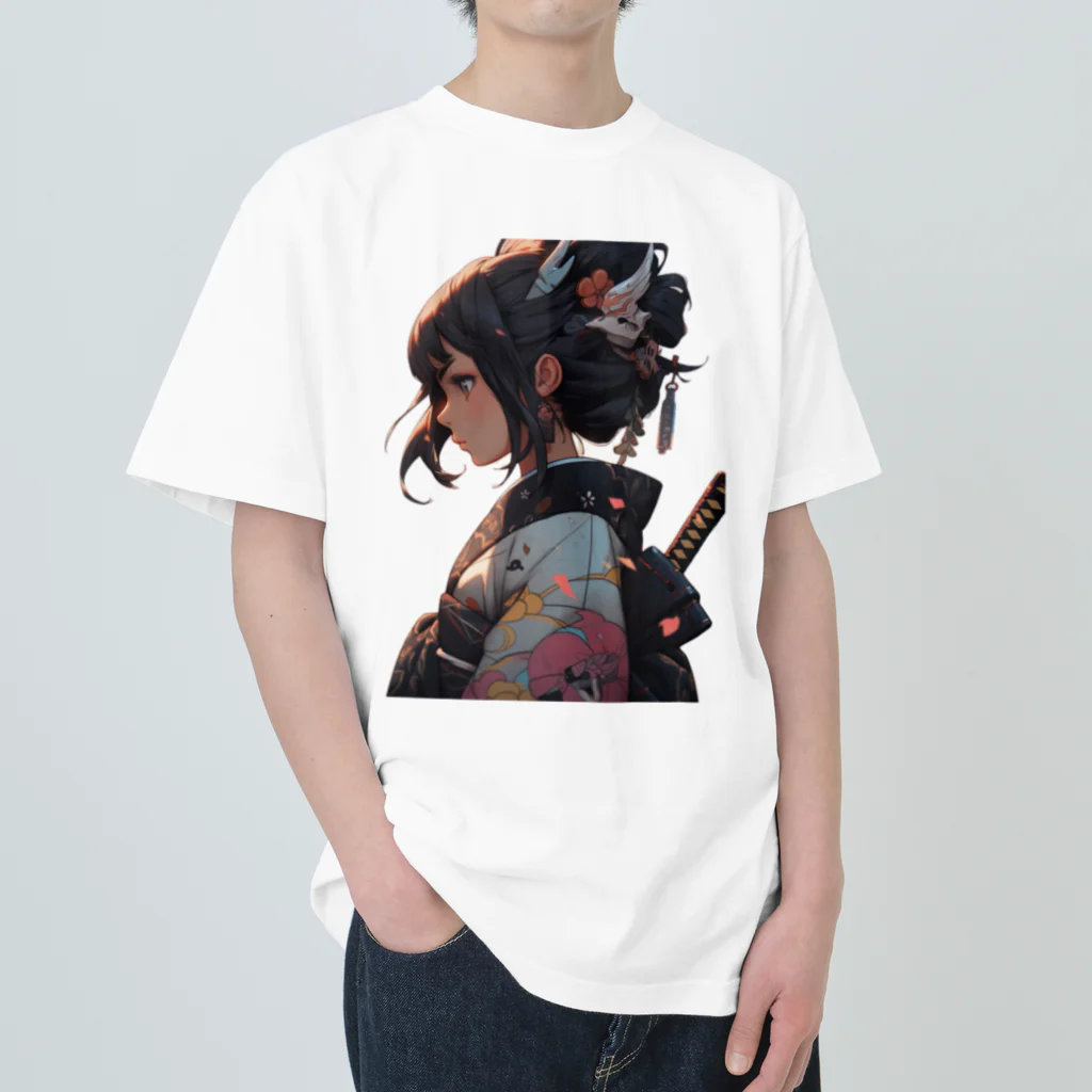 WakuWakustoreのBeautiful Samurai Heavyweight T-Shirt