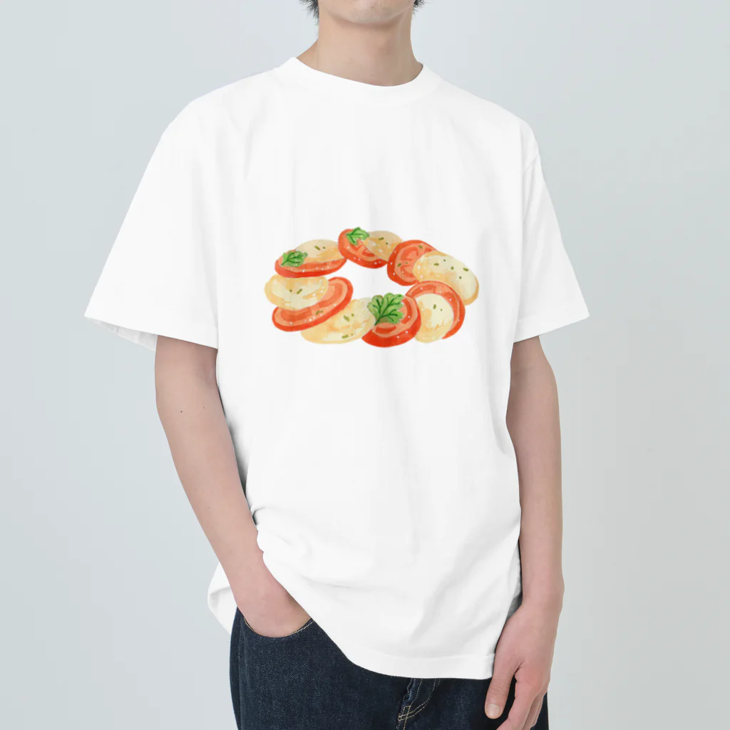 fooddesign-comのカプレーゼの輪 ヘビーウェイトTシャツ