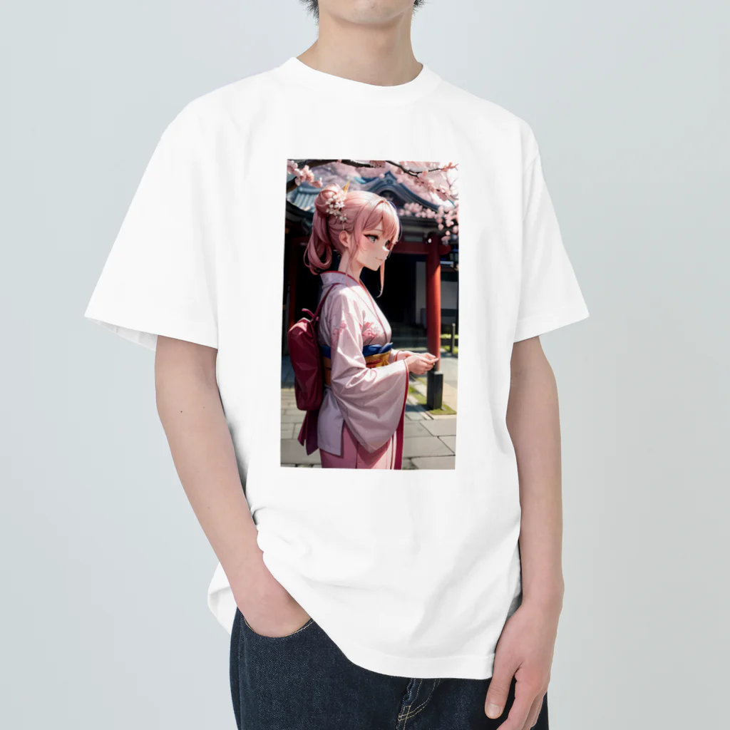 kimono_musume  AI artのscene4 Heavyweight T-Shirt