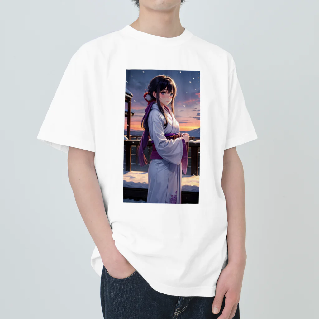 kimono_musume  AI artのscene5 ヘビーウェイトTシャツ