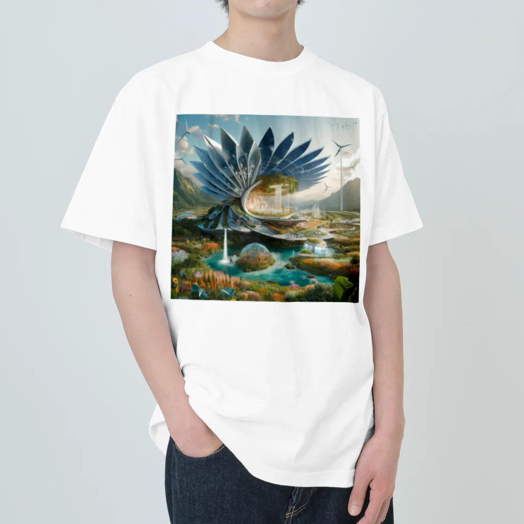 Korosukenariの異世界の風景が現実と未来を繋ぐ Heavyweight T-Shirt