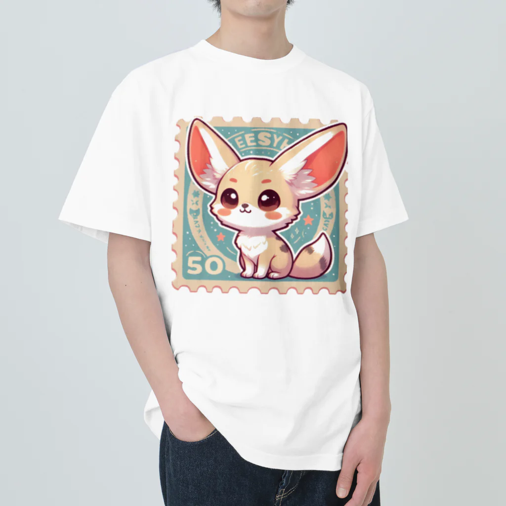 ゆうちゃんNFTいいねの耳長が可愛いフェネックちゃん ヘビーウェイトTシャツ