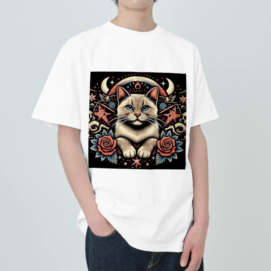 アズールソリューションズのAIイラスト ねこちゃんくん Heavyweight T-Shirt