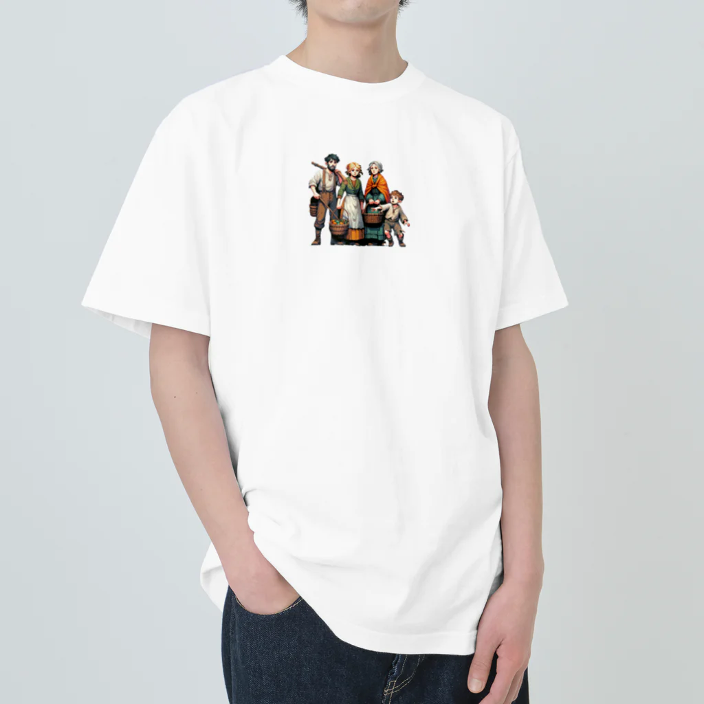 Pixel Art Goodsの村人（pixel art） Heavyweight T-Shirt