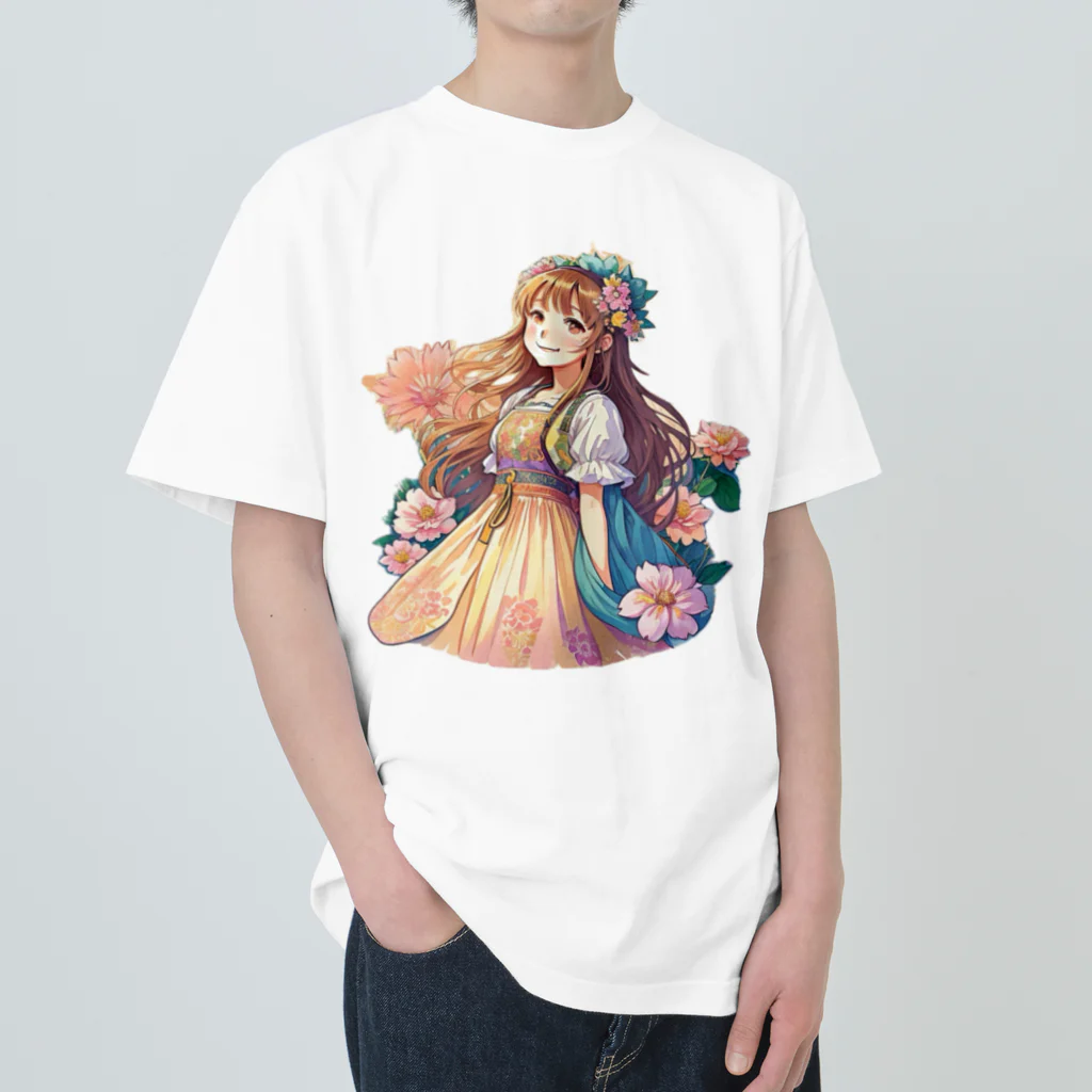 ちーらいふの花の少女 ヘビーウェイトTシャツ