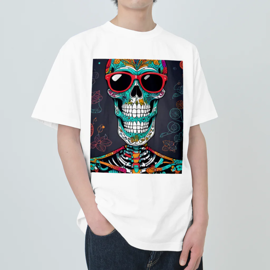 Skeletonのダイナミックなガイコツアート！ Heavyweight T-Shirt