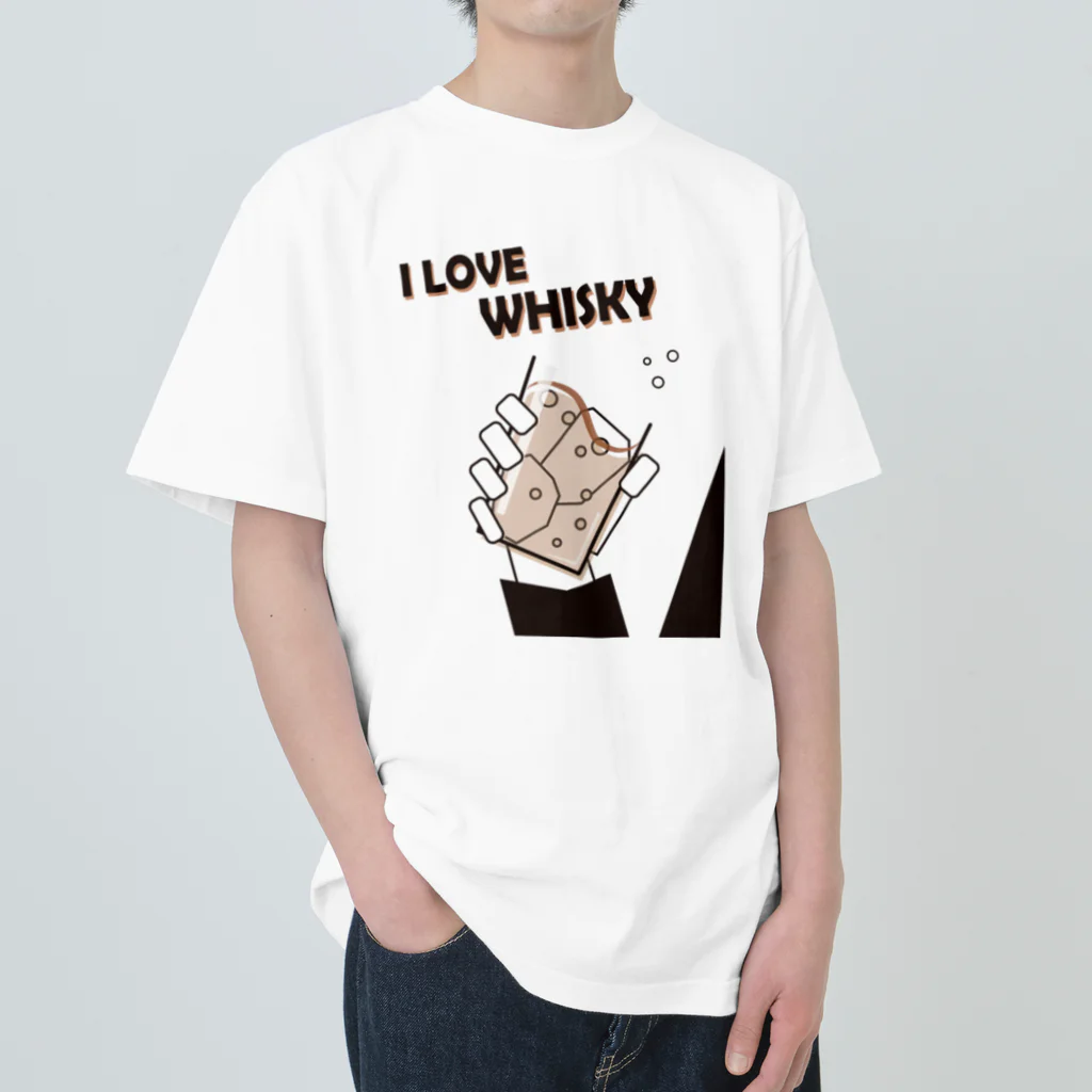 I LOVE【WHISKEY】SHOPのI LOVE WHISKEY-01 ヘビーウェイトTシャツ