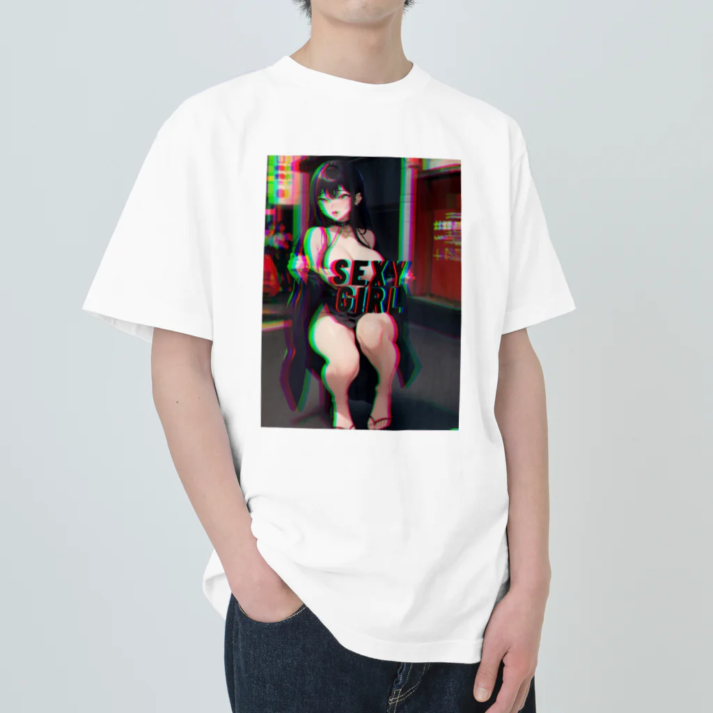 adultistのストリートセクシーガール Heavyweight T-Shirt