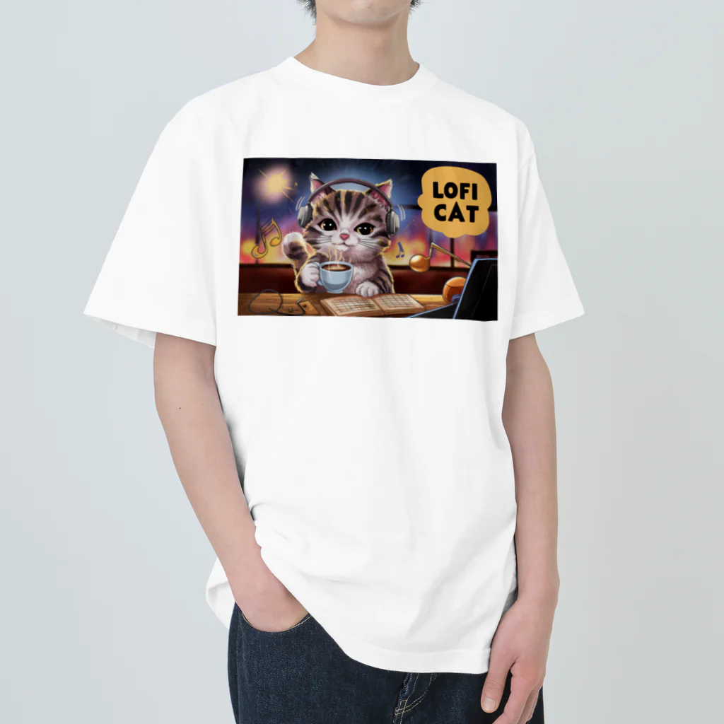 RySのLo-Fi Cat ヘビーウェイトTシャツ