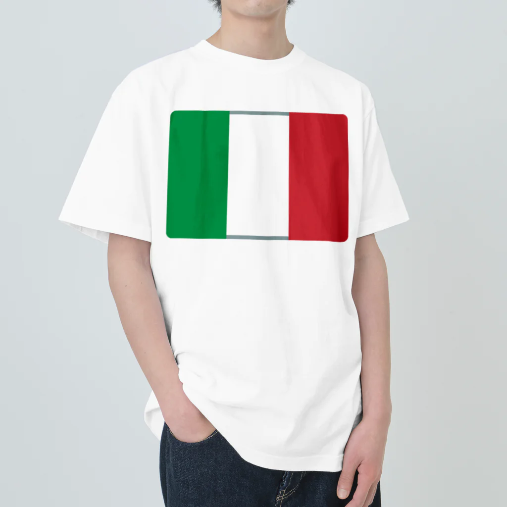 お絵かき屋さんのイタリアの国旗 ヘビーウェイトTシャツ