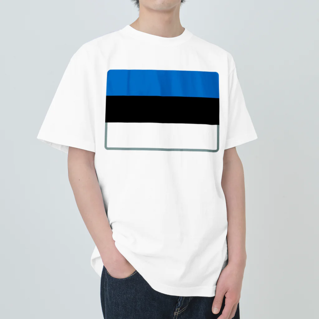 お絵かき屋さんのエストニアの国旗 ヘビーウェイトTシャツ