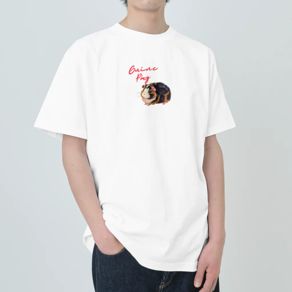 OKameMolꕤ︎︎オカメモルの油絵風「GuineaPig」三毛モルモット Heavyweight T-Shirt