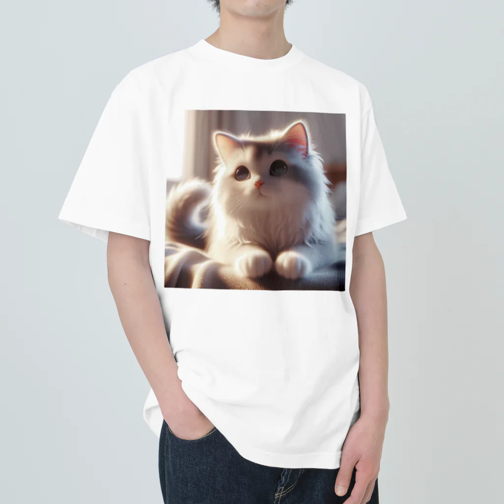 yos-1292583のねこニコばん ヘビーウェイトTシャツ