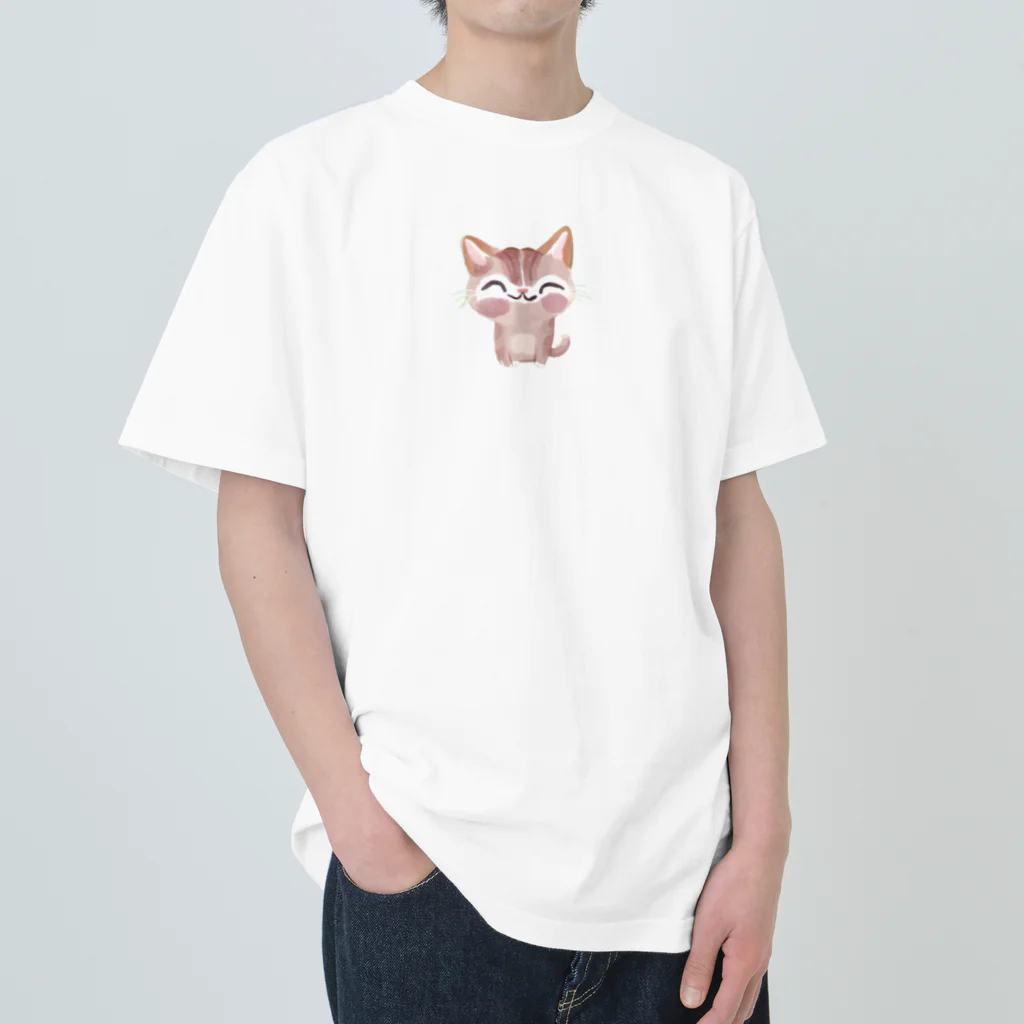 青黒黄色の猫の癒し Heavyweight T-Shirt