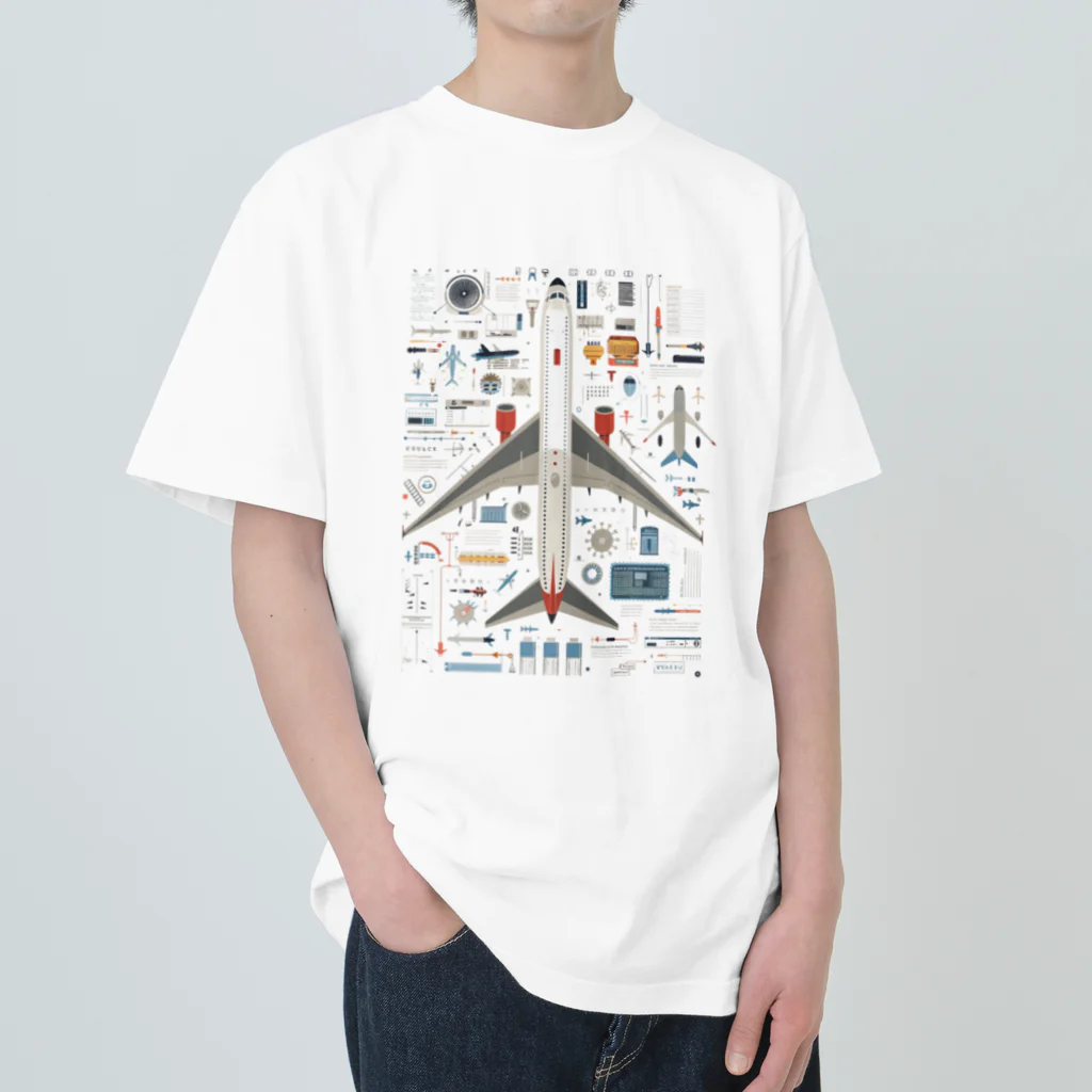 Chi3の航空機の世界：飛行の全てを一望に Heavyweight T-Shirt