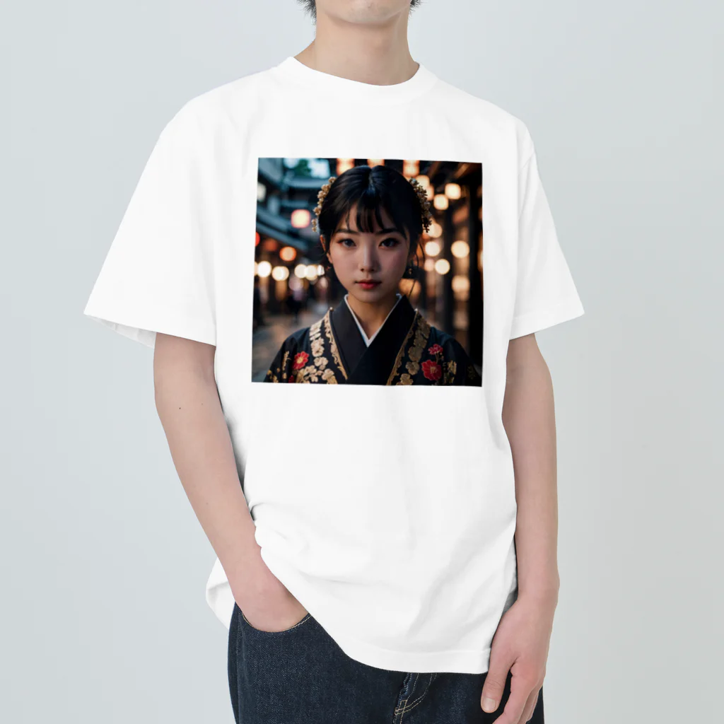 yuyuu_youtubeの着物の少女 Heavyweight T-Shirt