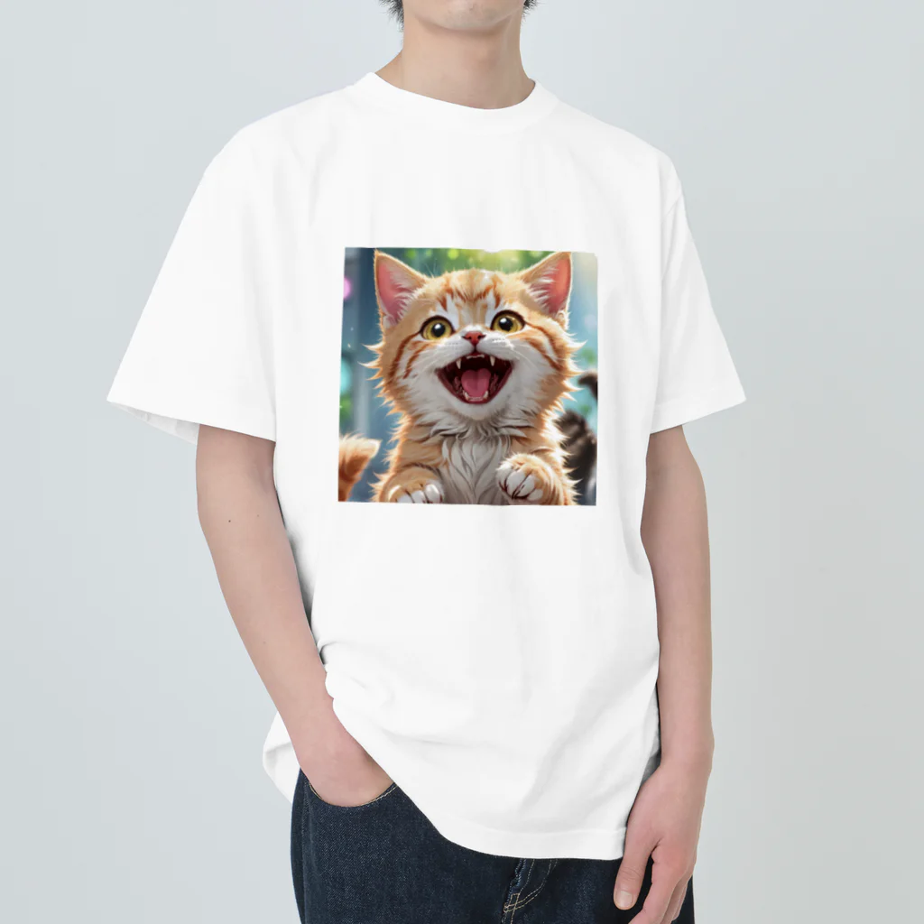 f-koroのかわいい笑顔がたまらない子猫 Heavyweight T-Shirt