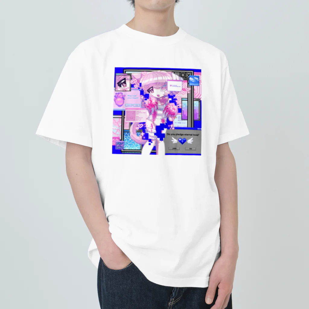 ムラサキゲジゲジのオンラインショップのマカロン ぐちゃぐちゃサイバー Heavyweight T-Shirt