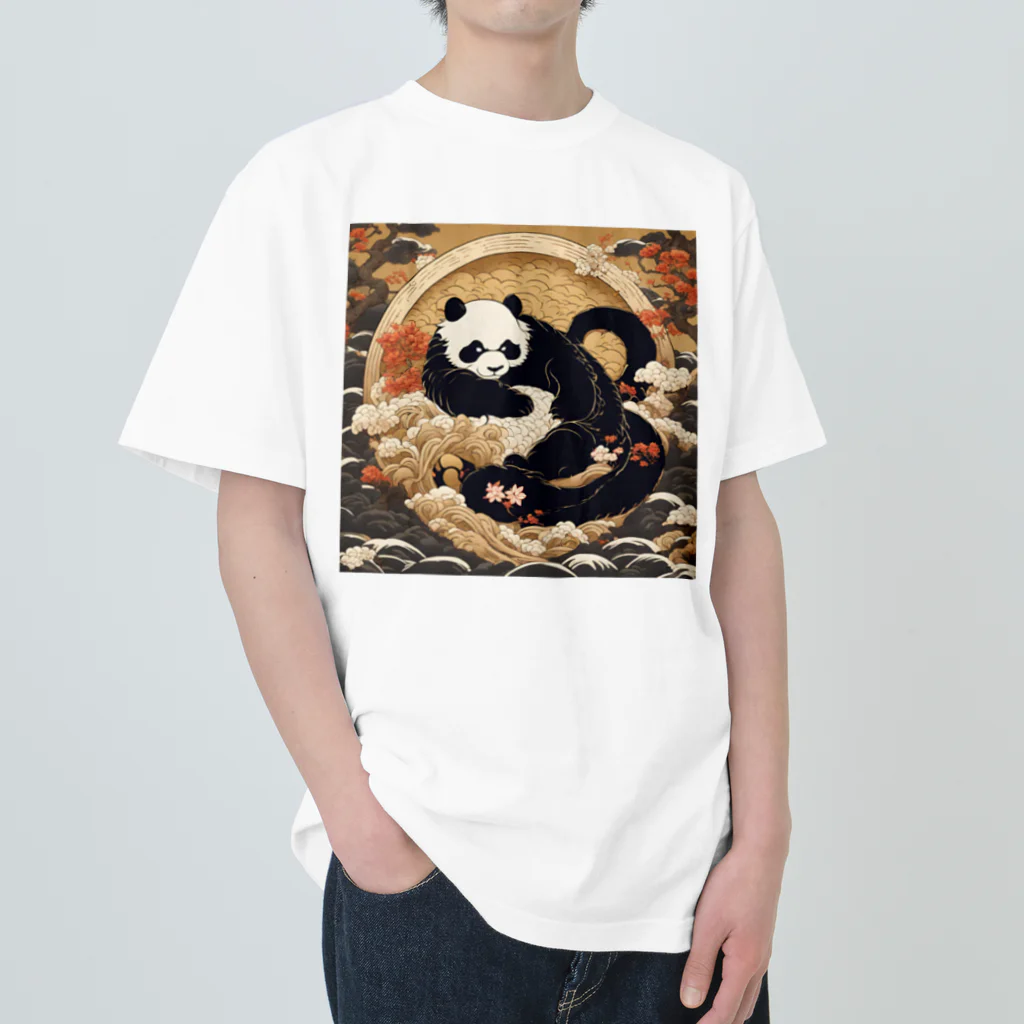 pandownloadの和風の最強パンダ Heavyweight T-Shirt