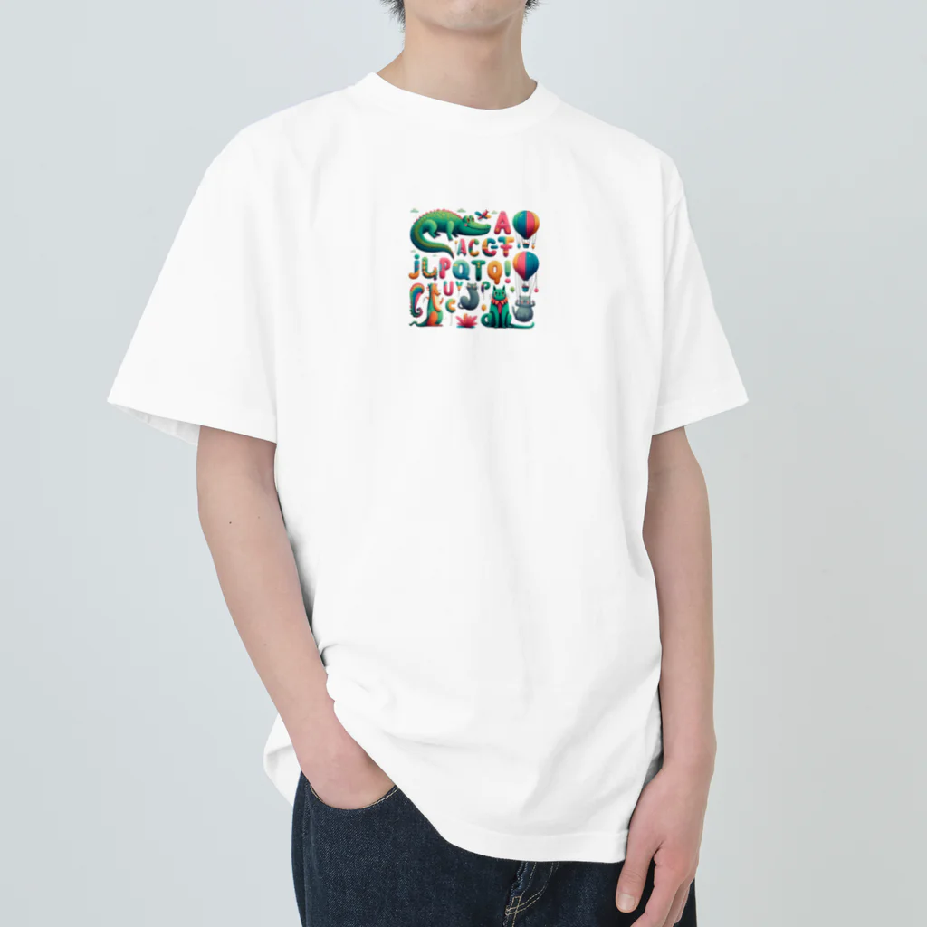 papa-koboのアニマルアルファベット ヘビーウェイトTシャツ