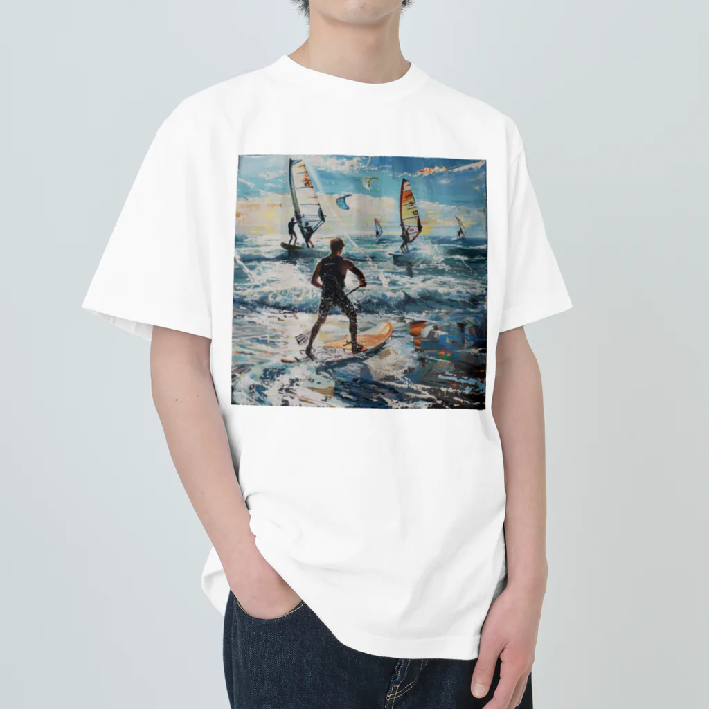 AQUAMETAVERSEのsupとwindsurfingレース　エンジェル717 2065 ヘビーウェイトTシャツ