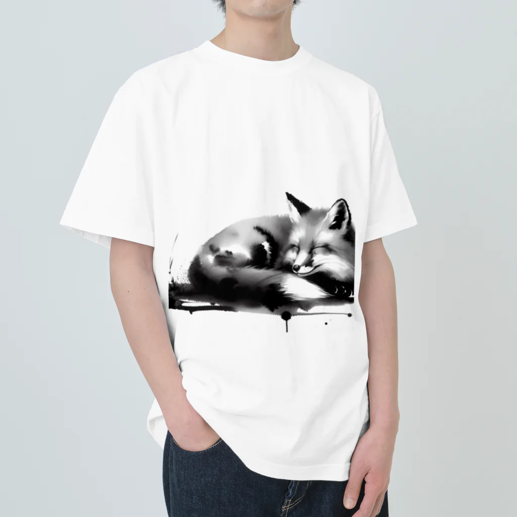桃野天然水の眠る　狐 Heavyweight T-Shirt