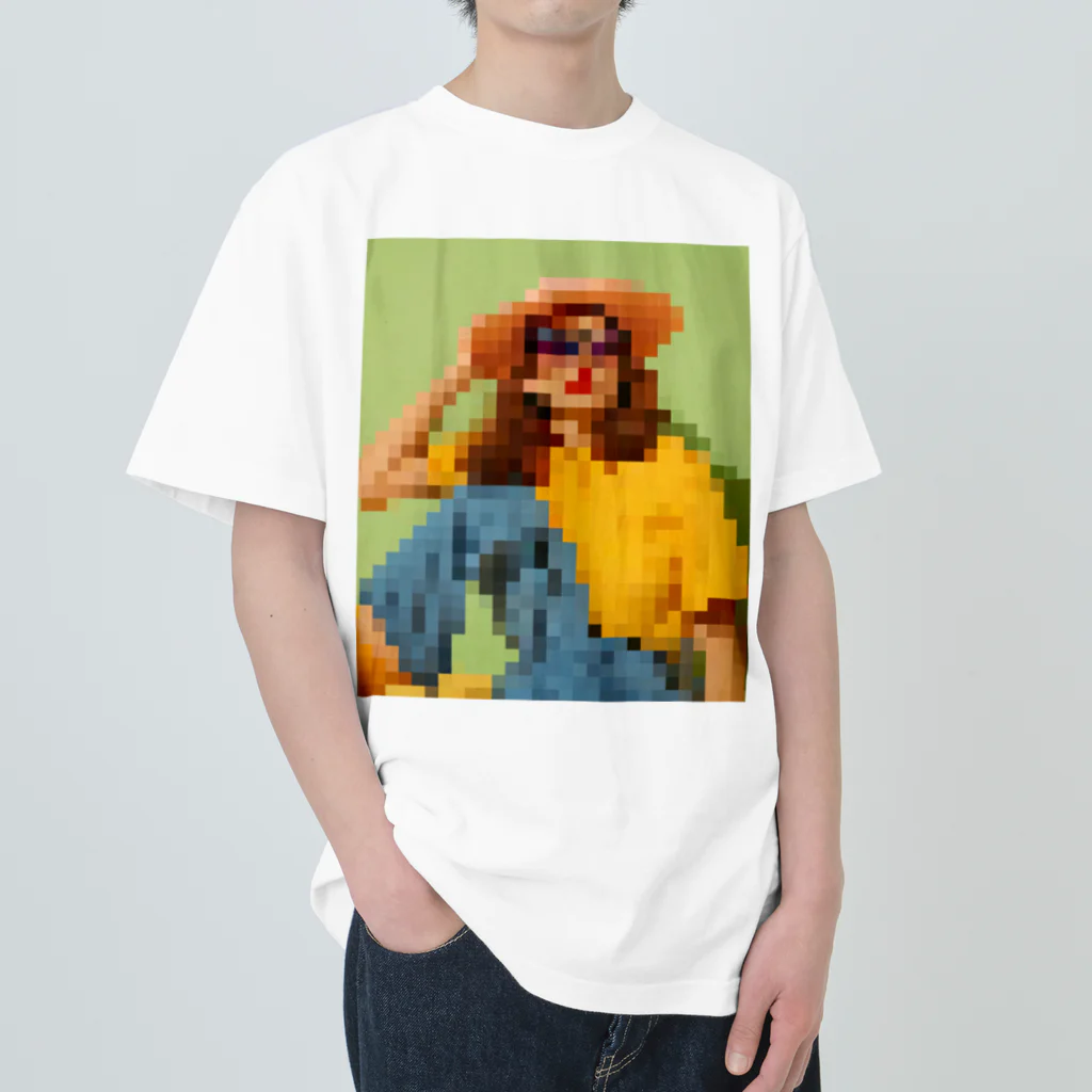 Unique Existenceのart woman mosaic Heavyweight T-Shirt