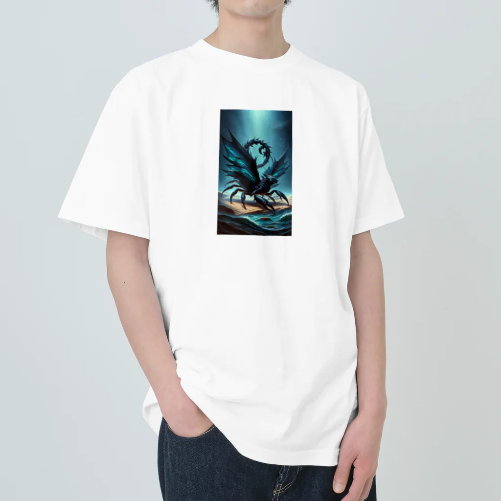 AI空想生き物図鑑のブラックマンタ×サソリ Heavyweight T-Shirt