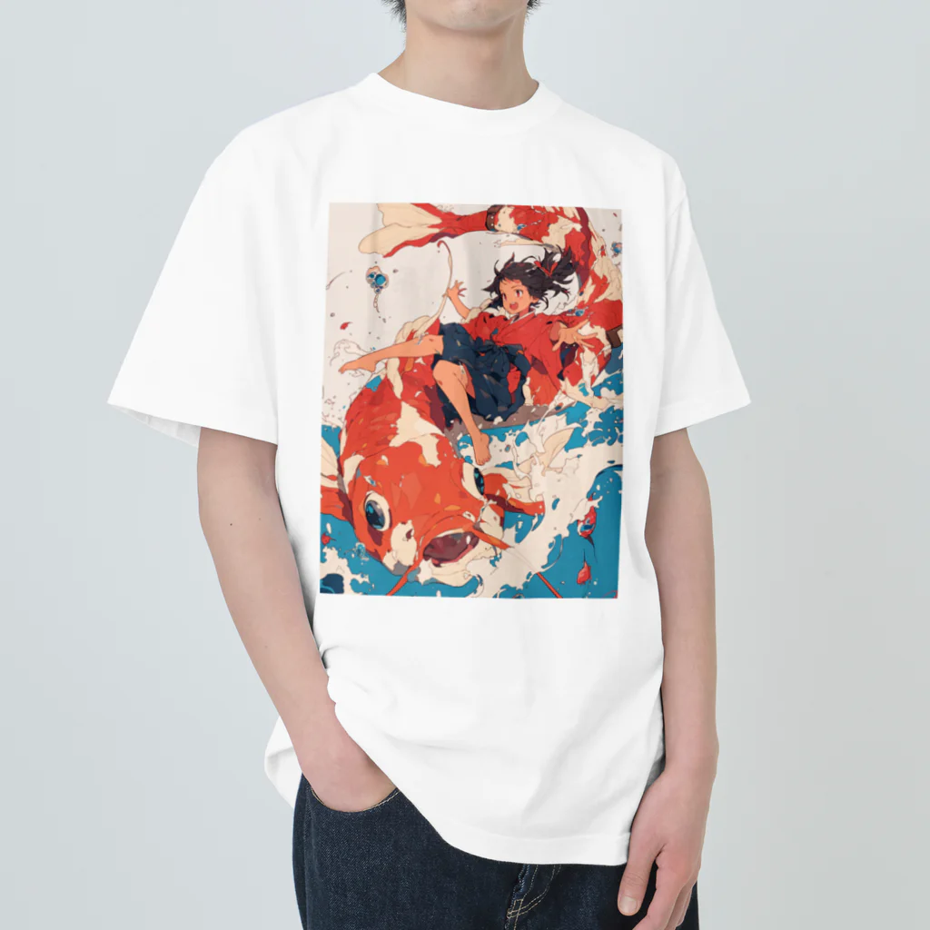 AQUAMETAVERSEの錦鯉と一緒　なでしこ1478 Heavyweight T-Shirt