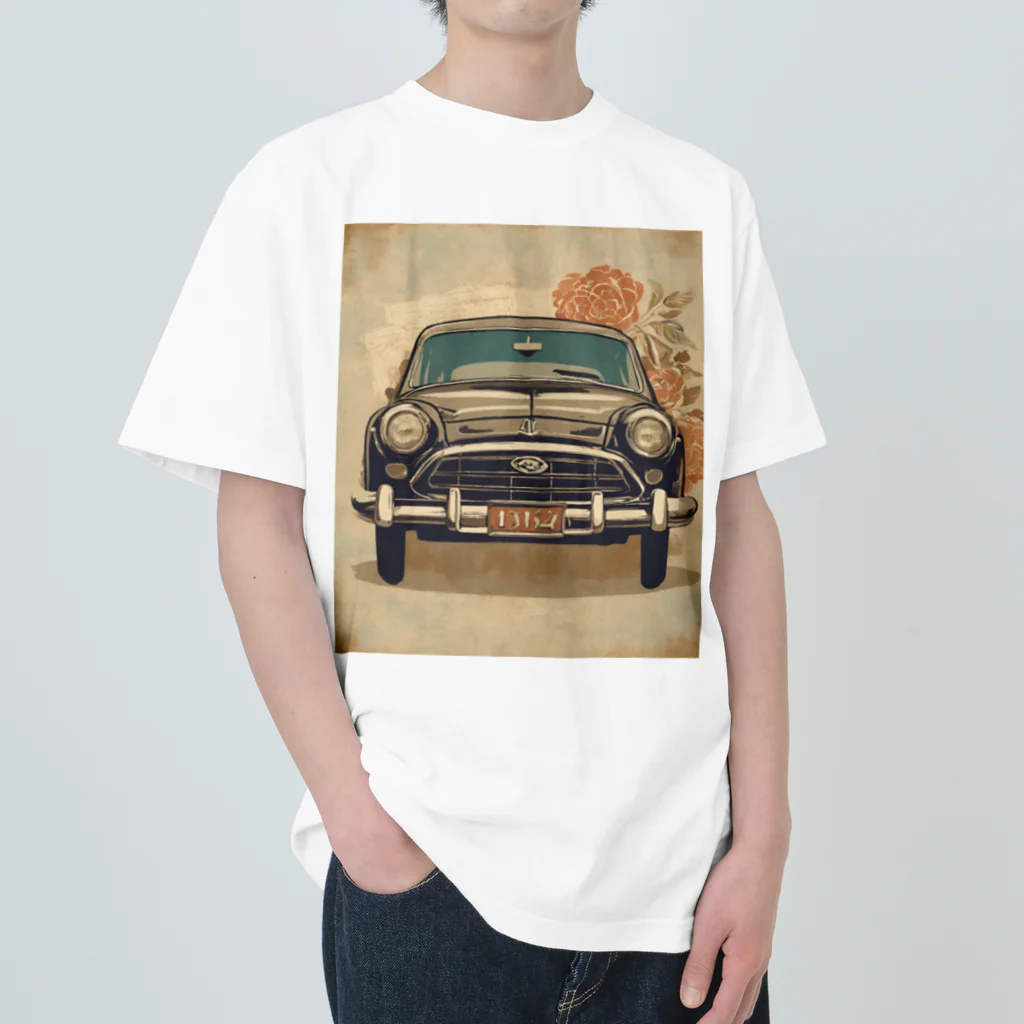 Unique ExistenceのVintage car2 Heavyweight T-Shirt